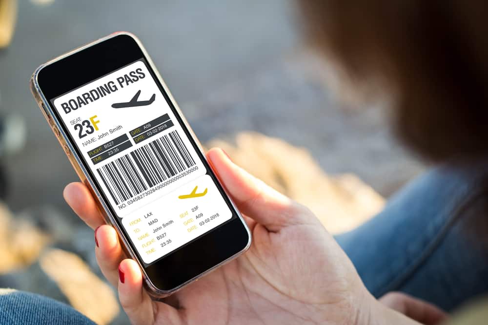 Boarding pas på mobiltelefon