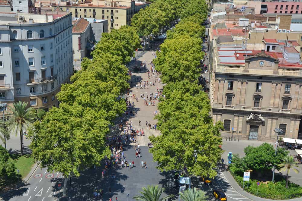 Las Ramblas i Barcelona