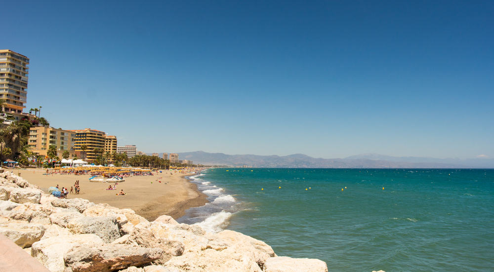 Strand i Torremolinos - Costa del Sol i Spanien